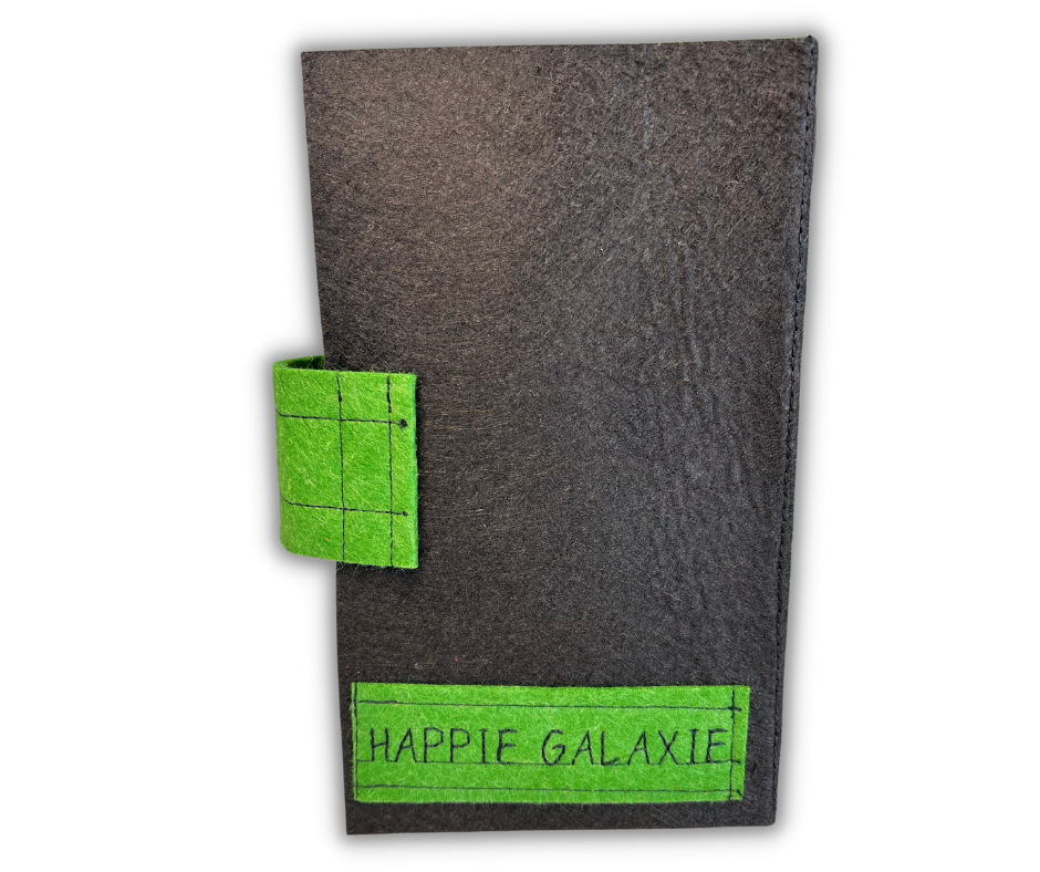 Custom Name Tag Premium GREEN Felt Pin Book (Black Cover)