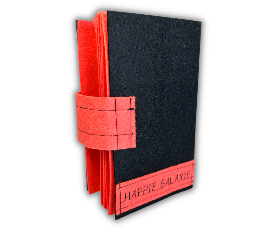 Custom Name Tag Premium ORANGE Felt Pin Book (Black Cover)
