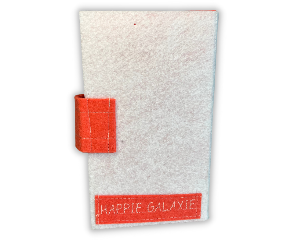Custom Name Tag Premium ORANGE Felt Pin Book (White Cover)
