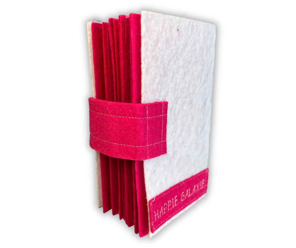 Premium PINK Felt Pin Book (White Cover)