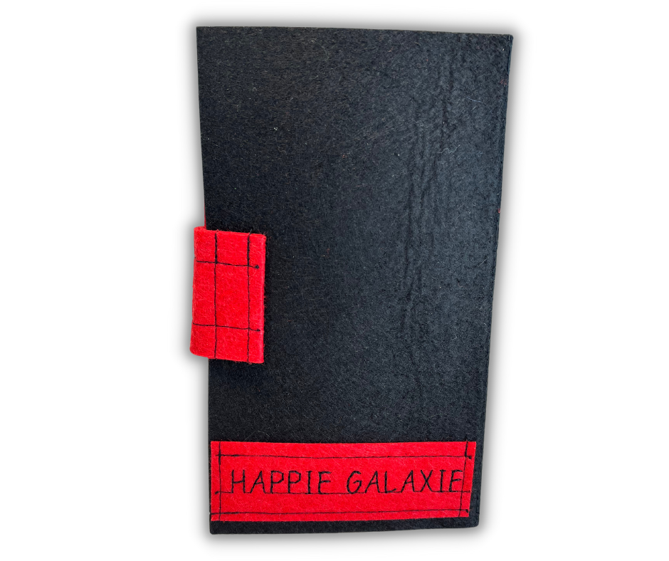 Custom Name Tag Premium RED Felt Pin Book (Black Cover)