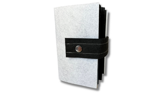 Premium BLACK Felt Pin Book (White Cover)