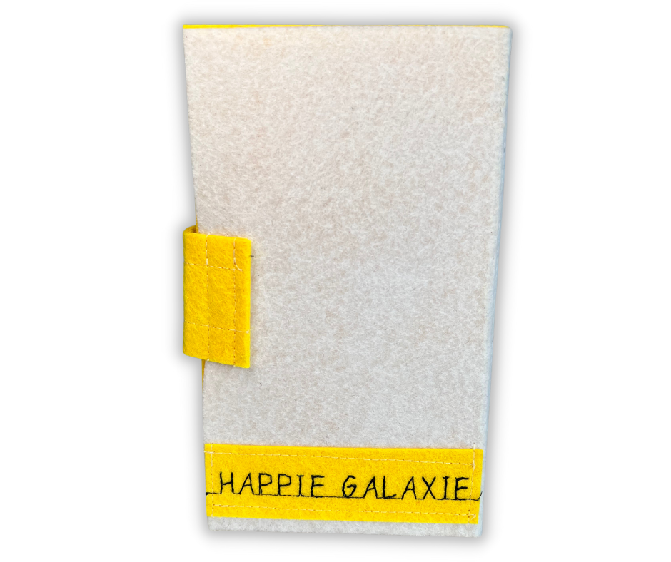 Custom Name Tag Premium YELLOW Felt Pin Book (White Cover)