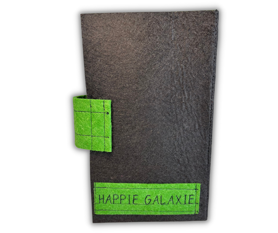 Premium BLACK/GREEN Felt Pin Book (Black Cover)