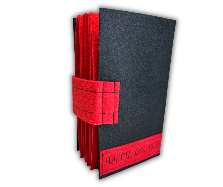 Custom Name Tag Premium RED Felt Pin Book (Black Cover)