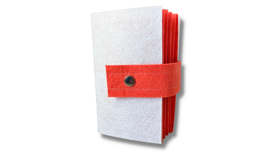 Premium ORANGE Felt Pin Book (White Cover)