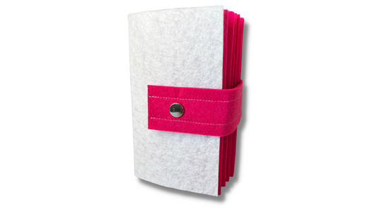 Premium PINK Felt Pin Book (White Cover)