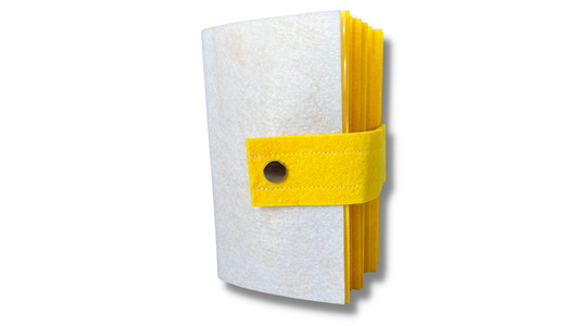 Premium YELLOW Felt Pin Book (White Cover)