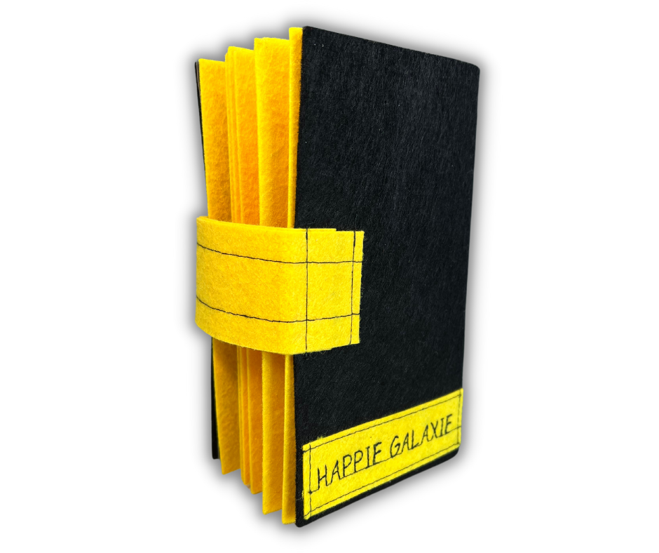 Premium YELLOW Felt Pin Book (Black Cover)